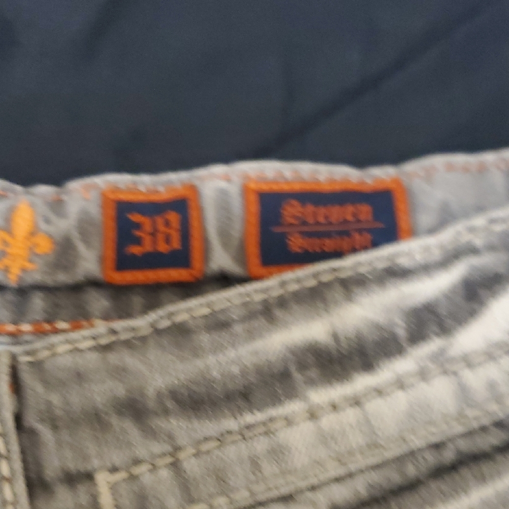 Rock Revival Light Gray Patch Detail Jeans - Picture 6 of 16